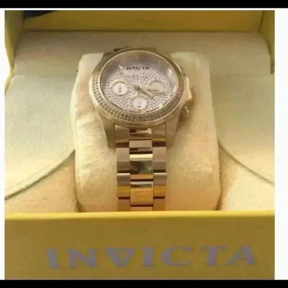 NWT DIAMOND INVICTA RESERVE SPEEDWAY GOLD WATCH  - Picture 4 of 5